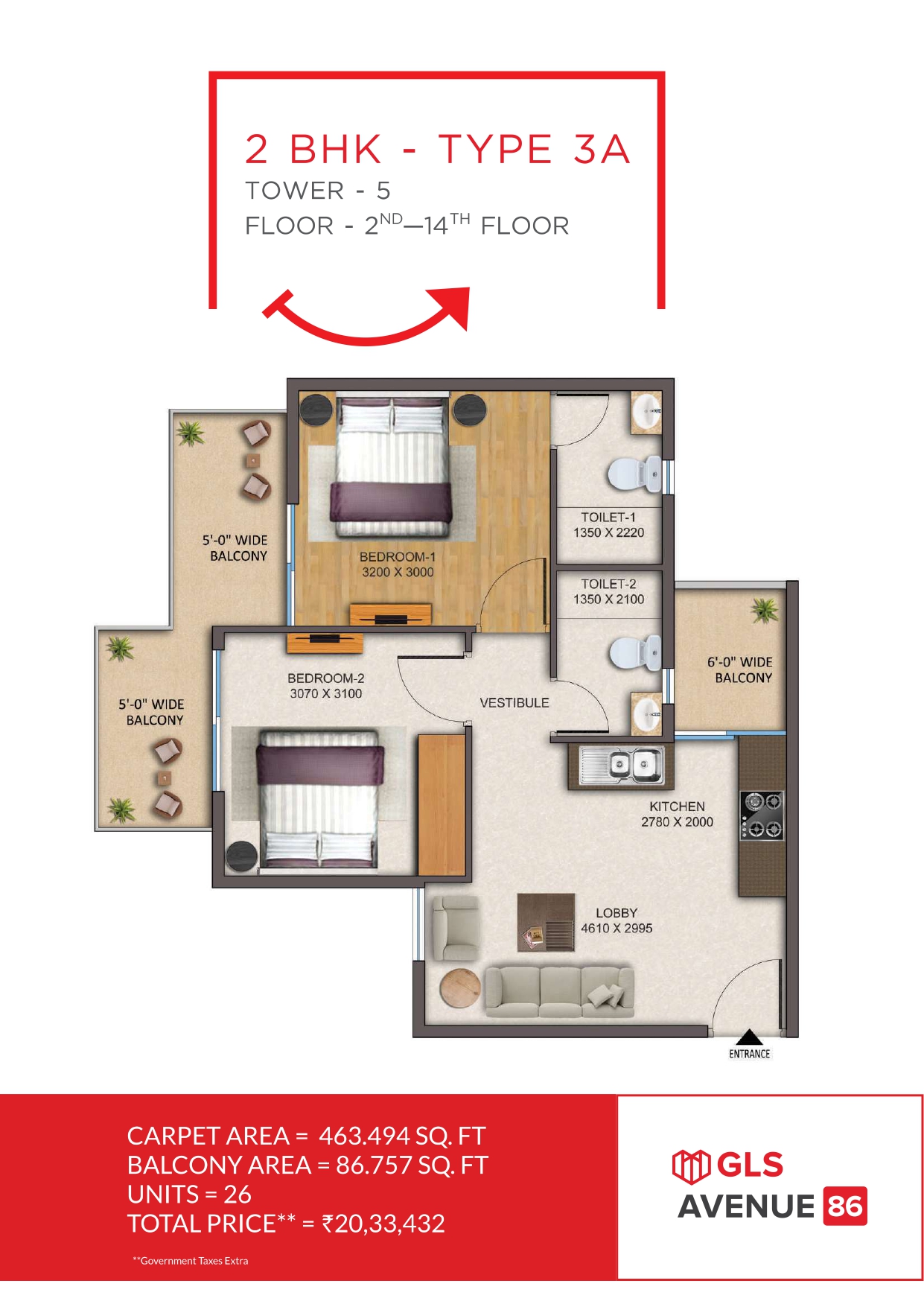 2BHK Type 3A